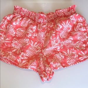 Anthropologie Pineapple Linen Shorts